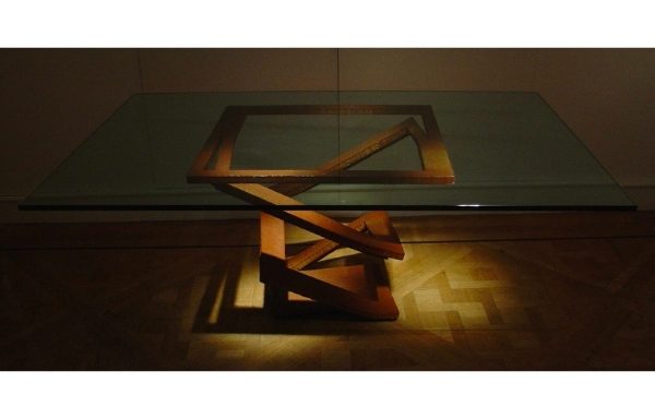 An iron and glass centre table circa 1960 