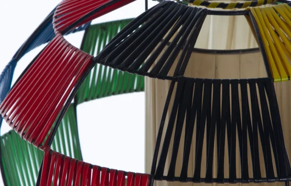 Multi-coloured globe floor lamp