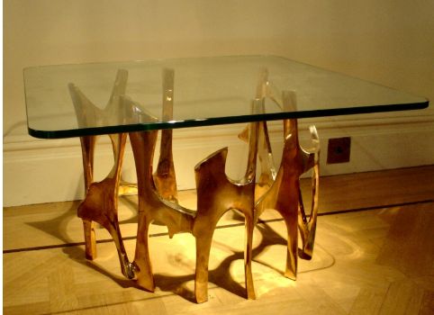 A pair of bronze tables by Brouard. France. Circa 2000.
